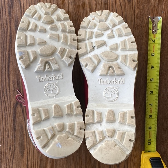 EUC VINTAGE BLINGED TIMBERLAND WATERPROOF LACE UP 5” RED BOOT - Picture 15 of 15